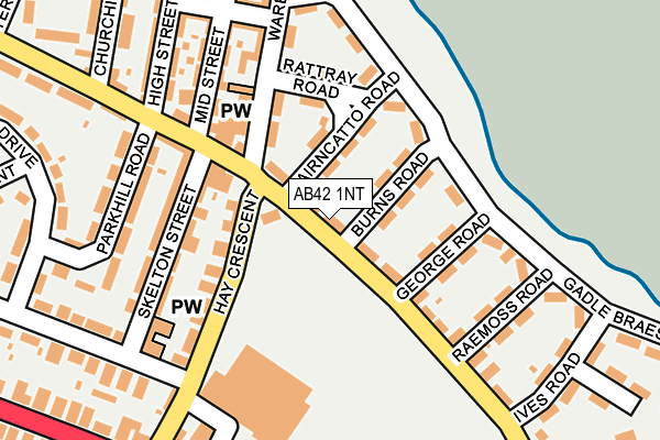 AB42 1NT map - OS OpenMap – Local (Ordnance Survey)