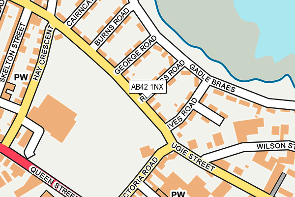 AB42 1NX map - OS OpenMap – Local (Ordnance Survey)
