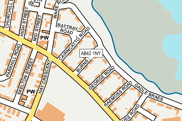 AB42 1NY map - OS OpenMap – Local (Ordnance Survey)