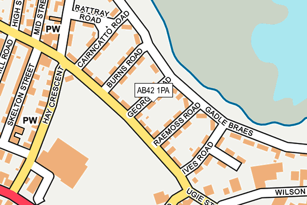 AB42 1PA map - OS OpenMap – Local (Ordnance Survey)