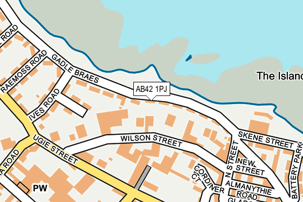 AB42 1PJ map - OS OpenMap – Local (Ordnance Survey)