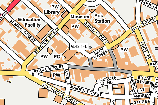 AB42 1PL map - OS OpenMap – Local (Ordnance Survey)