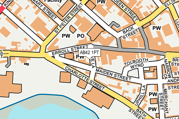AB42 1PT map - OS OpenMap – Local (Ordnance Survey)
