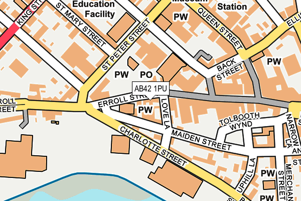 AB42 1PU map - OS OpenMap – Local (Ordnance Survey)
