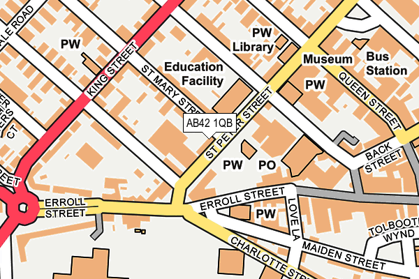 AB42 1QB map - OS OpenMap – Local (Ordnance Survey)