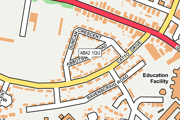 AB42 1QU map - OS OpenMap – Local (Ordnance Survey)