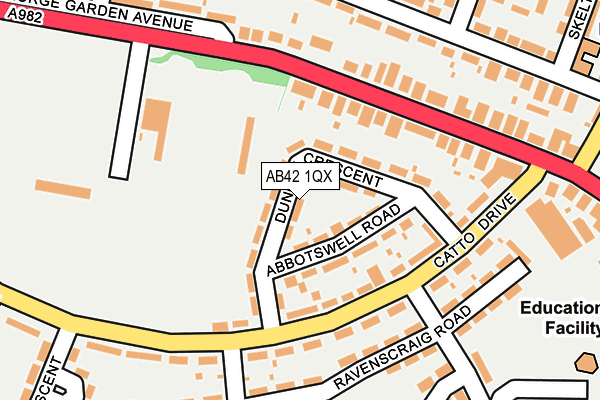 AB42 1QX map - OS OpenMap – Local (Ordnance Survey)
