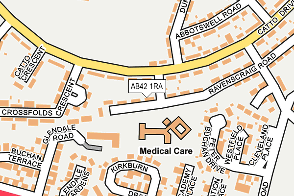 AB42 1RA map - OS OpenMap – Local (Ordnance Survey)