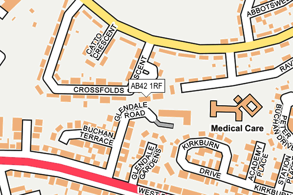 AB42 1RF map - OS OpenMap – Local (Ordnance Survey)