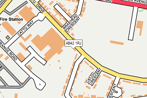 AB42 1RJ map - OS OpenMap – Local (Ordnance Survey)