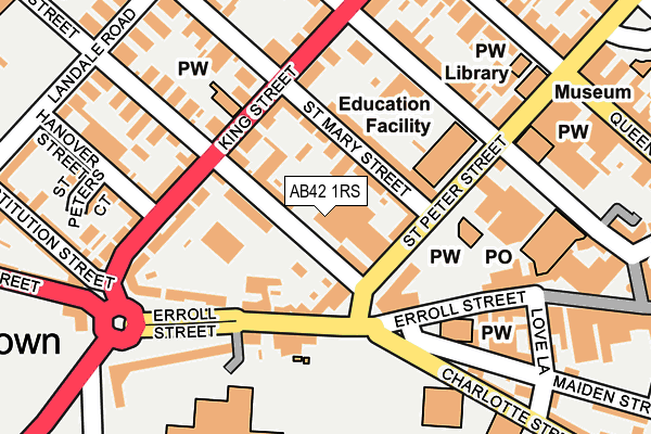 AB42 1RS map - OS OpenMap – Local (Ordnance Survey)