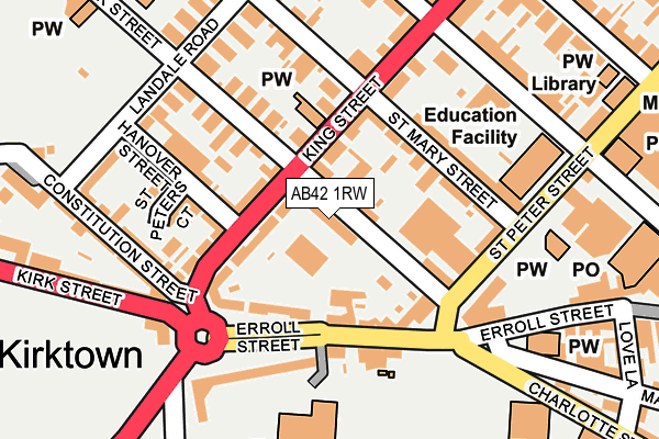 AB42 1RW map - OS OpenMap – Local (Ordnance Survey)