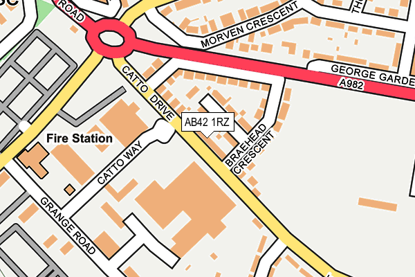 AB42 1RZ map - OS OpenMap – Local (Ordnance Survey)