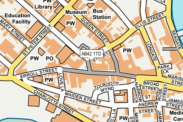 AB42 1TD map - OS OpenMap – Local (Ordnance Survey)