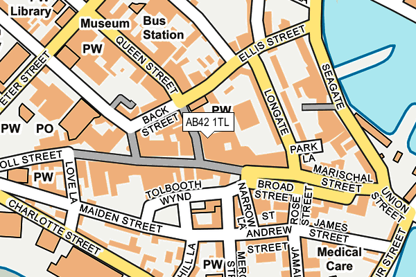 AB42 1TL map - OS OpenMap – Local (Ordnance Survey)