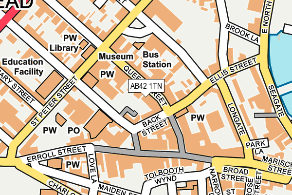 AB42 1TN map - OS OpenMap – Local (Ordnance Survey)