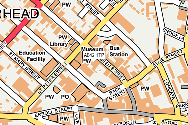 AB42 1TP map - OS OpenMap – Local (Ordnance Survey)