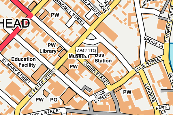 AB42 1TQ map - OS OpenMap – Local (Ordnance Survey)