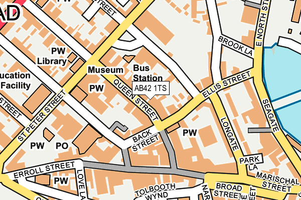 AB42 1TS map - OS OpenMap – Local (Ordnance Survey)