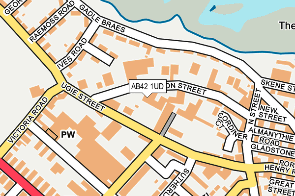AB42 1UD map - OS OpenMap – Local (Ordnance Survey)