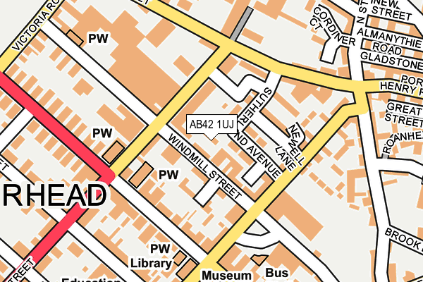 AB42 1UJ map - OS OpenMap – Local (Ordnance Survey)