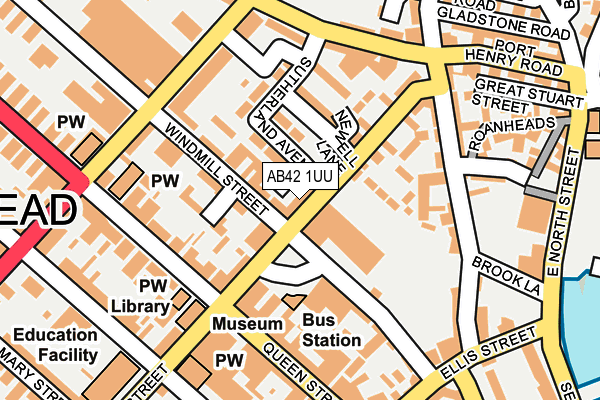 AB42 1UU map - OS OpenMap – Local (Ordnance Survey)
