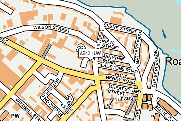 AB42 1UW map - OS OpenMap – Local (Ordnance Survey)