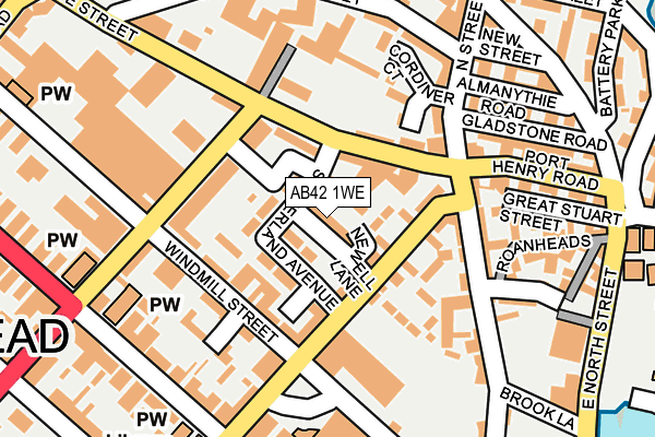 AB42 1WE map - OS OpenMap – Local (Ordnance Survey)