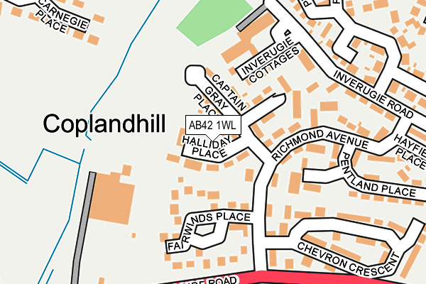 AB42 1WL map - OS OpenMap – Local (Ordnance Survey)