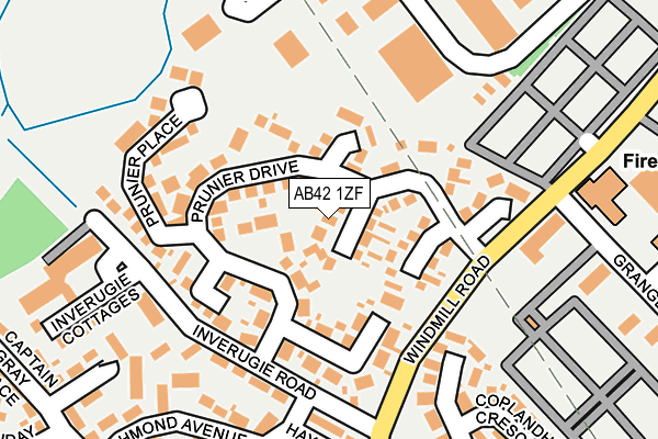 AB42 1ZF map - OS OpenMap – Local (Ordnance Survey)