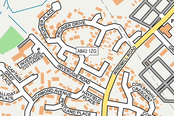 AB42 1ZG map - OS OpenMap – Local (Ordnance Survey)