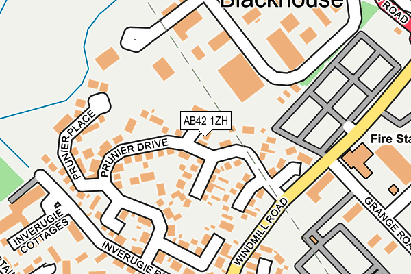 AB42 1ZH map - OS OpenMap – Local (Ordnance Survey)