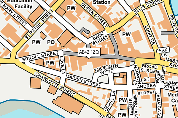 AB42 1ZQ map - OS OpenMap – Local (Ordnance Survey)