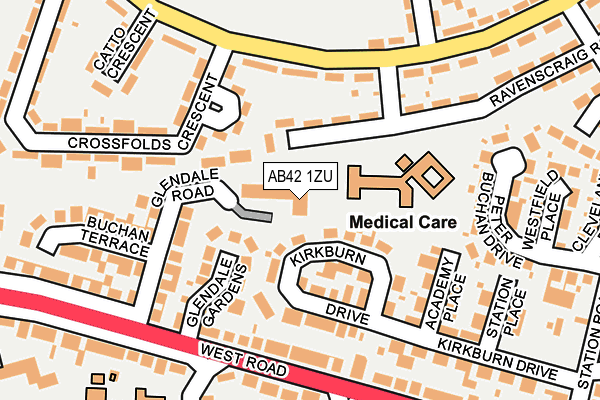 AB42 1ZU map - OS OpenMap – Local (Ordnance Survey)