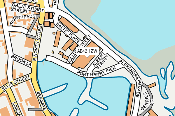AB42 1ZW map - OS OpenMap – Local (Ordnance Survey)