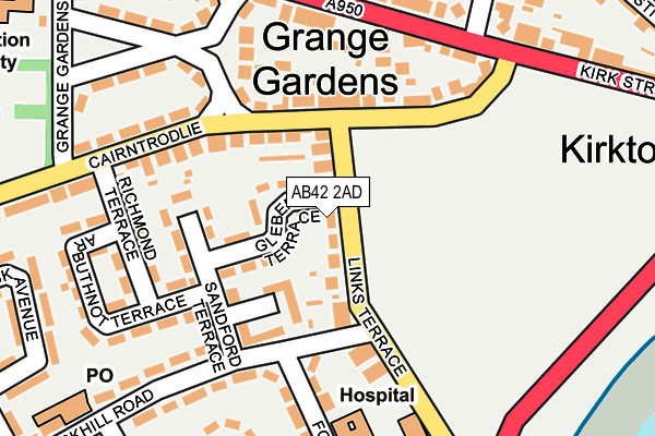 AB42 2AD map - OS OpenMap – Local (Ordnance Survey)