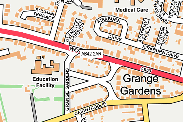 AB42 2AR map - OS OpenMap – Local (Ordnance Survey)