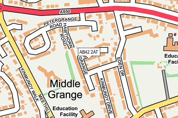 AB42 2AT map - OS OpenMap – Local (Ordnance Survey)