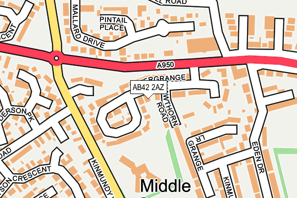 AB42 2AZ map - OS OpenMap – Local (Ordnance Survey)