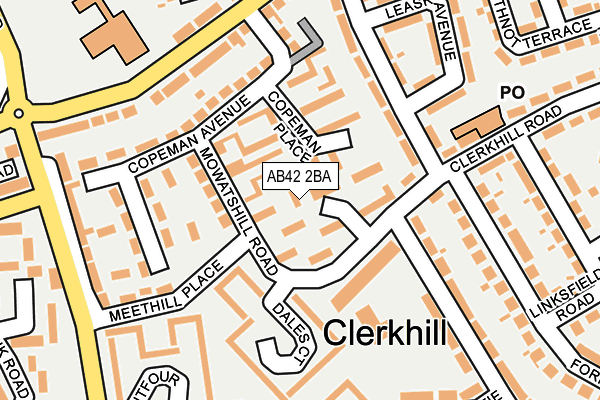 AB42 2BA map - OS OpenMap – Local (Ordnance Survey)