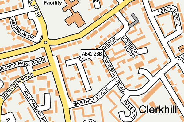 AB42 2BB map - OS OpenMap – Local (Ordnance Survey)