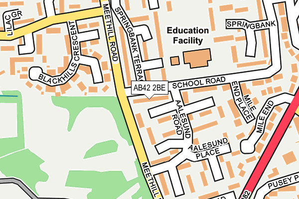 AB42 2BE map - OS OpenMap – Local (Ordnance Survey)