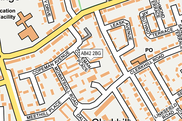 AB42 2BG map - OS OpenMap – Local (Ordnance Survey)