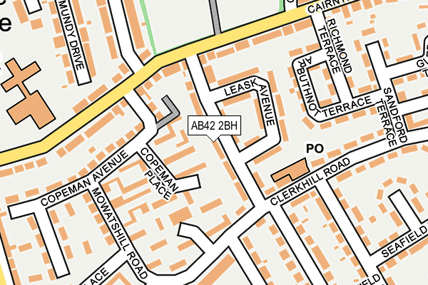 AB42 2BH map - OS OpenMap – Local (Ordnance Survey)