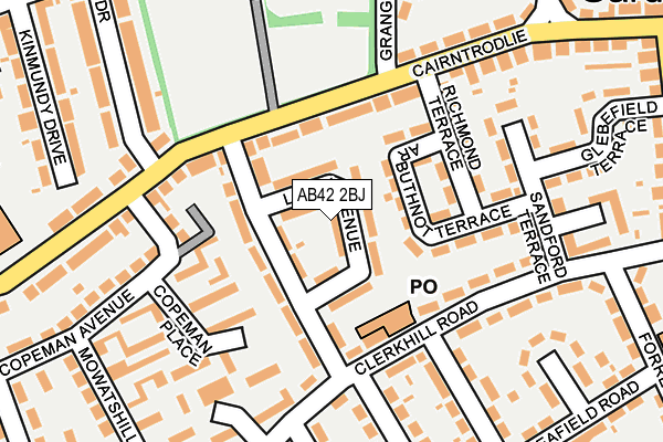 AB42 2BJ map - OS OpenMap – Local (Ordnance Survey)