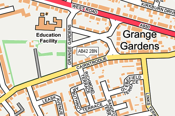 AB42 2BN map - OS OpenMap – Local (Ordnance Survey)