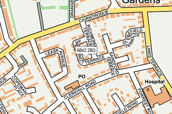 AB42 2BQ map - OS OpenMap – Local (Ordnance Survey)