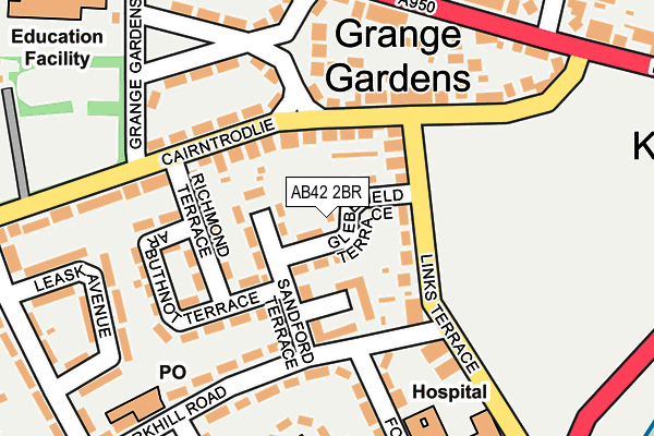 AB42 2BR map - OS OpenMap – Local (Ordnance Survey)