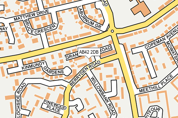 AB42 2DB map - OS OpenMap – Local (Ordnance Survey)