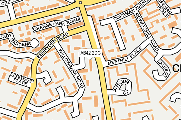 AB42 2DG map - OS OpenMap – Local (Ordnance Survey)